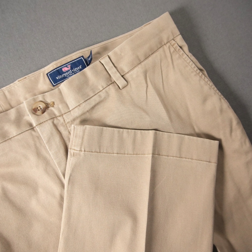 Vineyard Vines Breaker Pant Pleaded Mens 40x34 Khaki Tan Stretch Chino Trousers